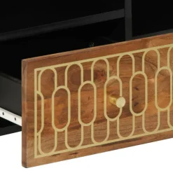 vidaXL Mueble de TV madera maciza de mango 100x33x46 cm Marr&oacute;n miel Discount