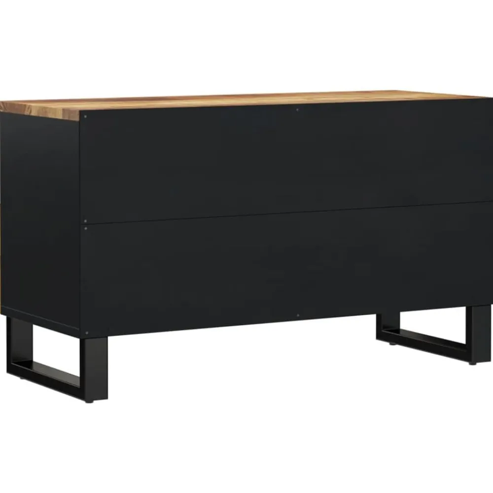 vidaXL Mueble de TV madera mango y madera contrachapada 80x33x46 cm Marrón claro New