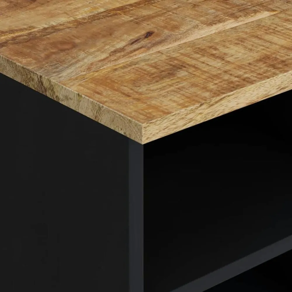 vidaXL Mueble de TV madera mango y madera contrachapada 80x33x46 cm Marrón claro New