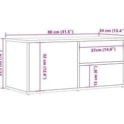 vidaXL Mueble de TV madera ingeniería madera envejecida 80x34x35,5 cm Madera antigua Best