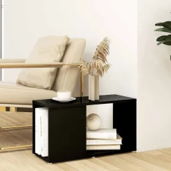 vidaXL Mueble de TV madera contrachapada 60x24x32 cm Negro Sale