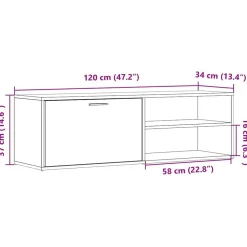 vidaXL Mueble de TV madera contrachapada envejecida 120x34x37 cm Madera antigua Hot