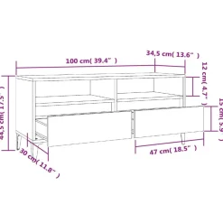 vidaXL Muebles Tv-Mueble de TV madera contrachapada 100x34,5x44,5cm