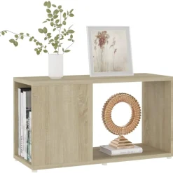 vidaXL Estanterías-Mueble de TV madera contrachapada 60x24x32 cm