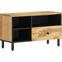 vidaXL Mueble de TV madera maciza de mango 80x33x46 cm Natural Clearance