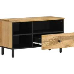 vidaXL Mueble de TV madera maciza de mango 80x33x46 cm Natural Clearance