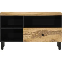 vidaXL Mueble de TV madera maciza de mango 80x33x46 cm Natural Clearance
