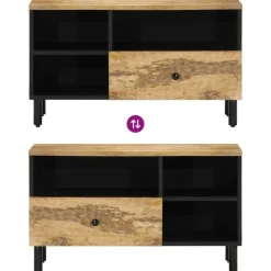 vidaXL Mueble de TV madera maciza de mango 80x33x46 cm Natural Clearance