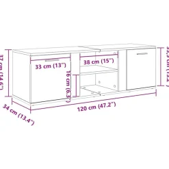 vidaXL Mueble de TV madera contrachapada 120x34x37 cm Blanco Sale