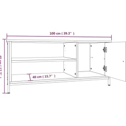 vidaXL Mueble de TV madera contrachapada 100x40x45 cm Roble ahumado Best