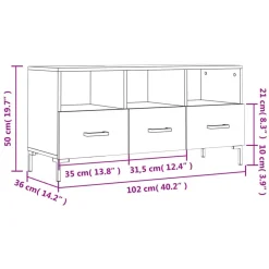 vidaXL Muebles Tv-Mueble de TV madera de ingeniería 102x36x50 cm