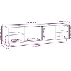 vidaXL Muebles Tv-Mueble de TV madera maciza de pino 156x40x40 cm