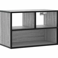 vidaXL Mueble de TV madera y metal roble ahumado 60x31x39,5 cm Gris sonoma Hot