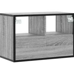 vidaXL Mueble de TV madera y metal roble ahumado 60x31x39,5 cm Gris sonoma Hot