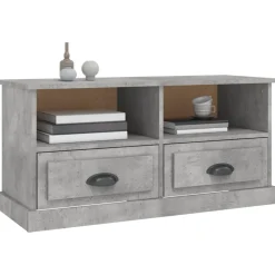 vidaXL Mueble de TV madera contrachapada gris hormigón 93x35,5x45 cm Gris hormig&oacute;n Online