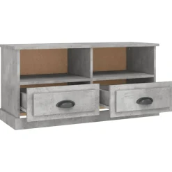 vidaXL Mueble de TV madera contrachapada gris hormigón 93x35,5x45 cm Gris hormig&oacute;n Online