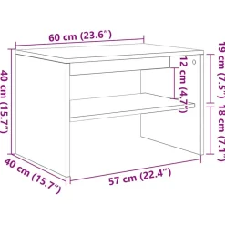 vidaXL Mueble de TV madera de ingeniería 60x40x40 cm Roble artisan Online