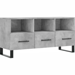vidaXL Muebles Tv-Mueble de TV madera de ingeniería gris hormigón 102x36x50 cm