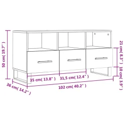 vidaXL Muebles Tv-Mueble de TV madera de ingeniería gris hormigón 102x36x50 cm