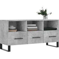 vidaXL Muebles Tv-Mueble de TV madera de ingeniería gris hormigón 102x36x50 cm