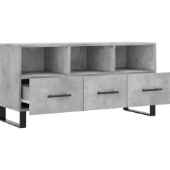 vidaXL Muebles Tv-Mueble de TV madera de ingeniería gris hormigón 102x36x50 cm