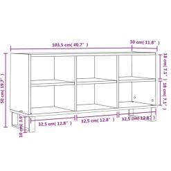 vidaXL Muebles Tv-Mueble de TV madera de ingeniería 103,5x30x50 cm