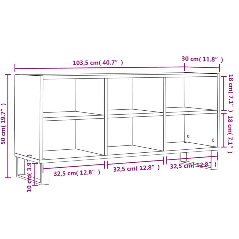 vidaXL Muebles Tv-Mueble de TV madera de ingeniería 103,5x30x50 cm