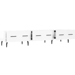 vidaXL Muebles Tv-Mueble de TV madera de ingeniería blanco brillo 150x36x30 cm