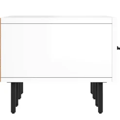 vidaXL Muebles Tv-Mueble de TV madera de ingeniería blanco brillo 150x36x30 cm