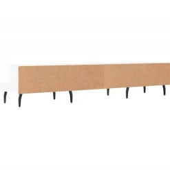 vidaXL Muebles Tv-Mueble de TV madera de ingeniería blanco brillo 150x36x30 cm