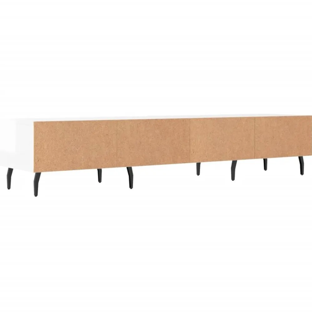 vidaXL Muebles Tv-Mueble de TV madera de ingeniería blanco brillo 150x36x30 cm