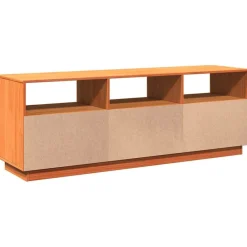 vidaXL Mueble de TV madera maciza de pino marrón cera 140x37x50 cm Marr&oacute;n cera Outlet