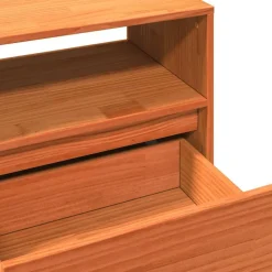 vidaXL Mueble de TV madera maciza de pino marrón cera 140x37x50 cm Marr&oacute;n cera Outlet
