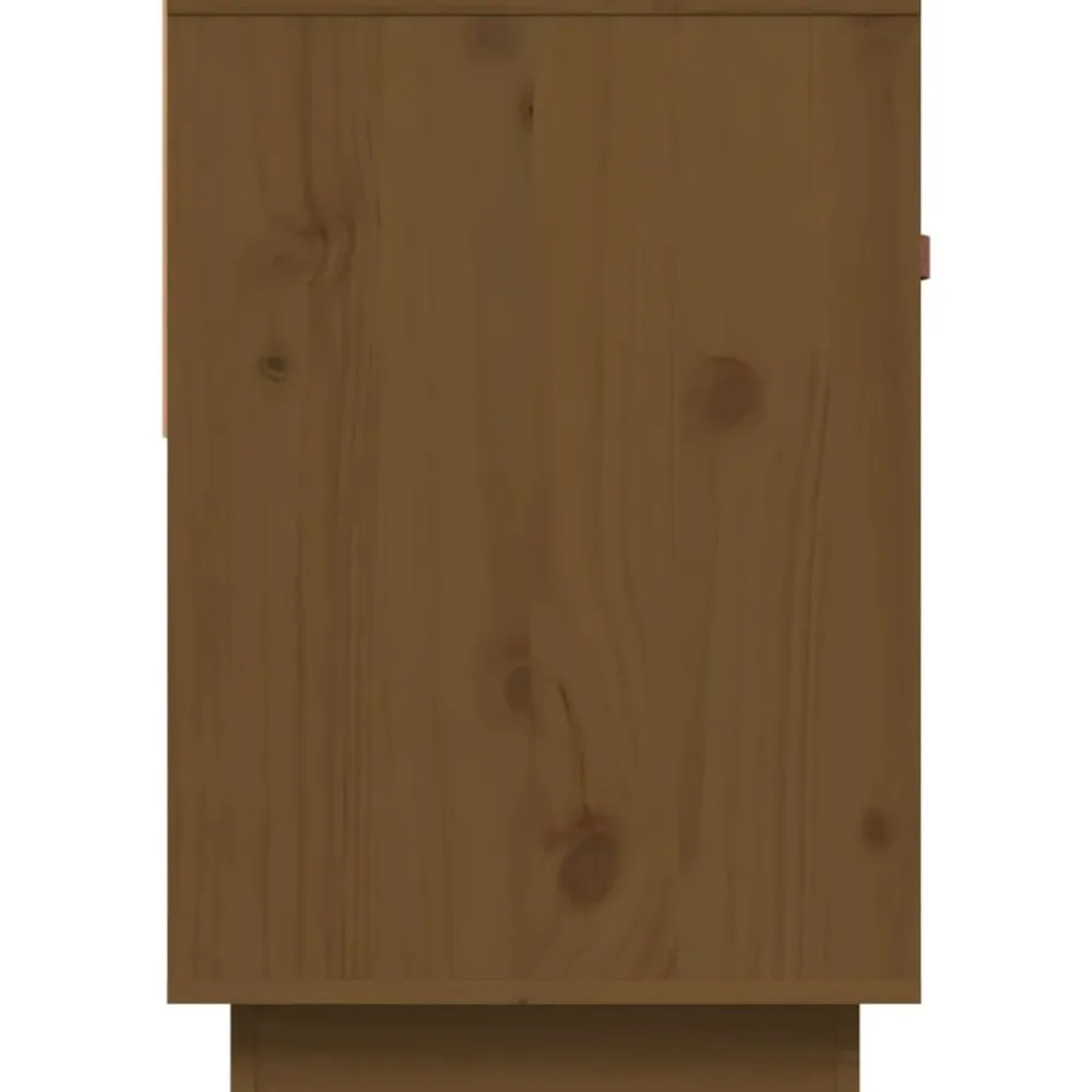 vidaXL Muebles Tv-Mueble de TV madera maciza de pino marrón miel 90x40x60 cm