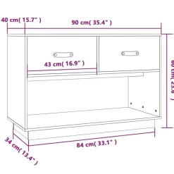 vidaXL Muebles Tv-Mueble de TV madera maciza de pino marrón miel 90x40x60 cm