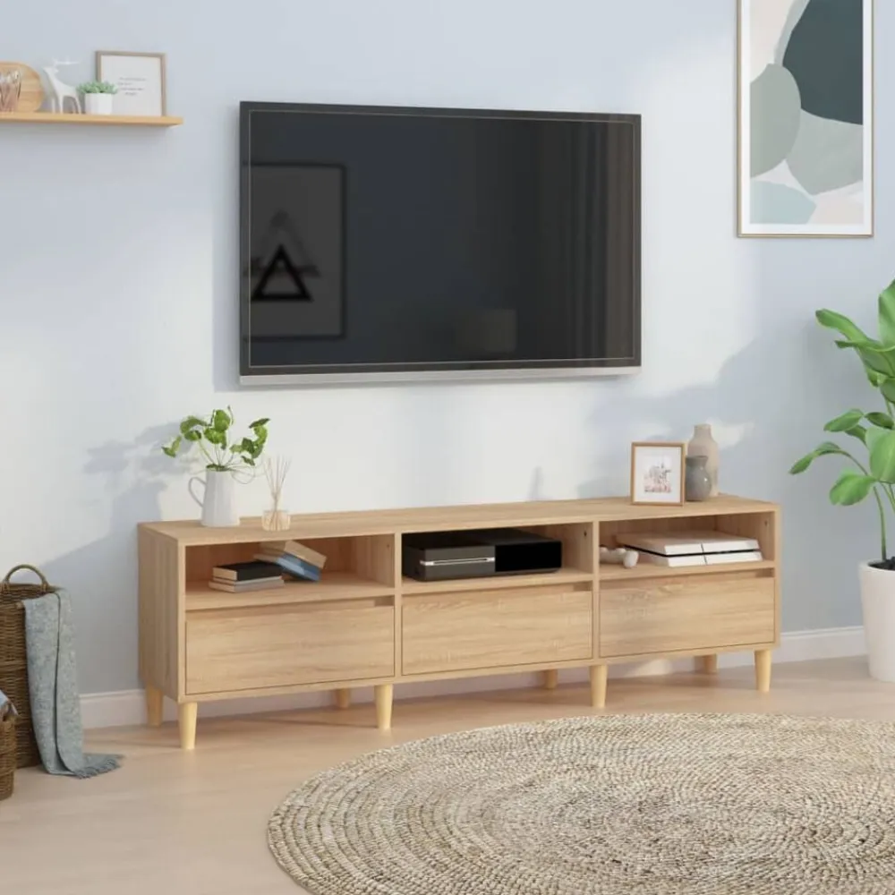 vidaXL Muebles Tv-Mueble de TV madera contrachapada 150x30x44,5 cm
