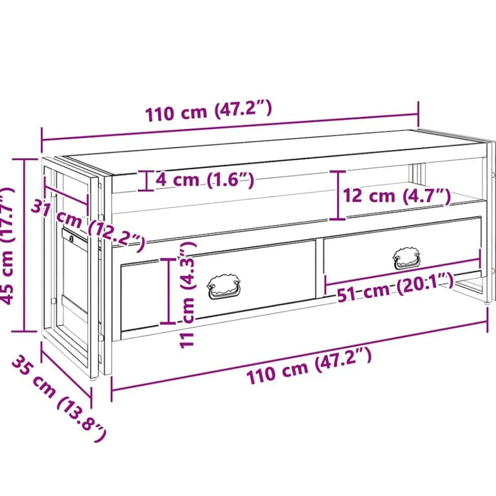vidaXL Mueble de TV madera maciza reciclada Discount