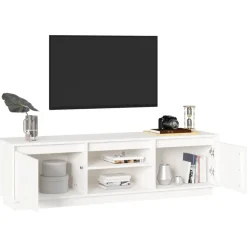 vidaXL Muebles Tv-Mueble de TV madera maciza de pino 140x35x40 cm