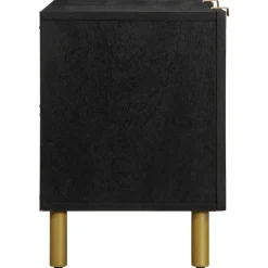 vidaXL Armarios Y Almacenamiento-Mueble de TV madera de ingeniería negro 105x33x46 cm