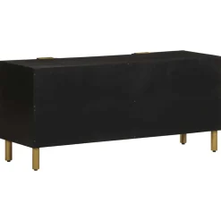 vidaXL Armarios Y Almacenamiento-Mueble de TV madera de ingeniería negro 105x33x46 cm