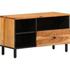 vidaXL Muebles Tv-Mueble de TV madera maciza de acacia 80x33x46 cm