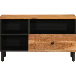 vidaXL Muebles Tv-Mueble de TV madera maciza de acacia 80x33x46 cm