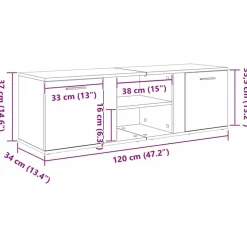 vidaXL Muebles Tv-Mueble de TV madera contrachapada envejecida 120x34x37 cm