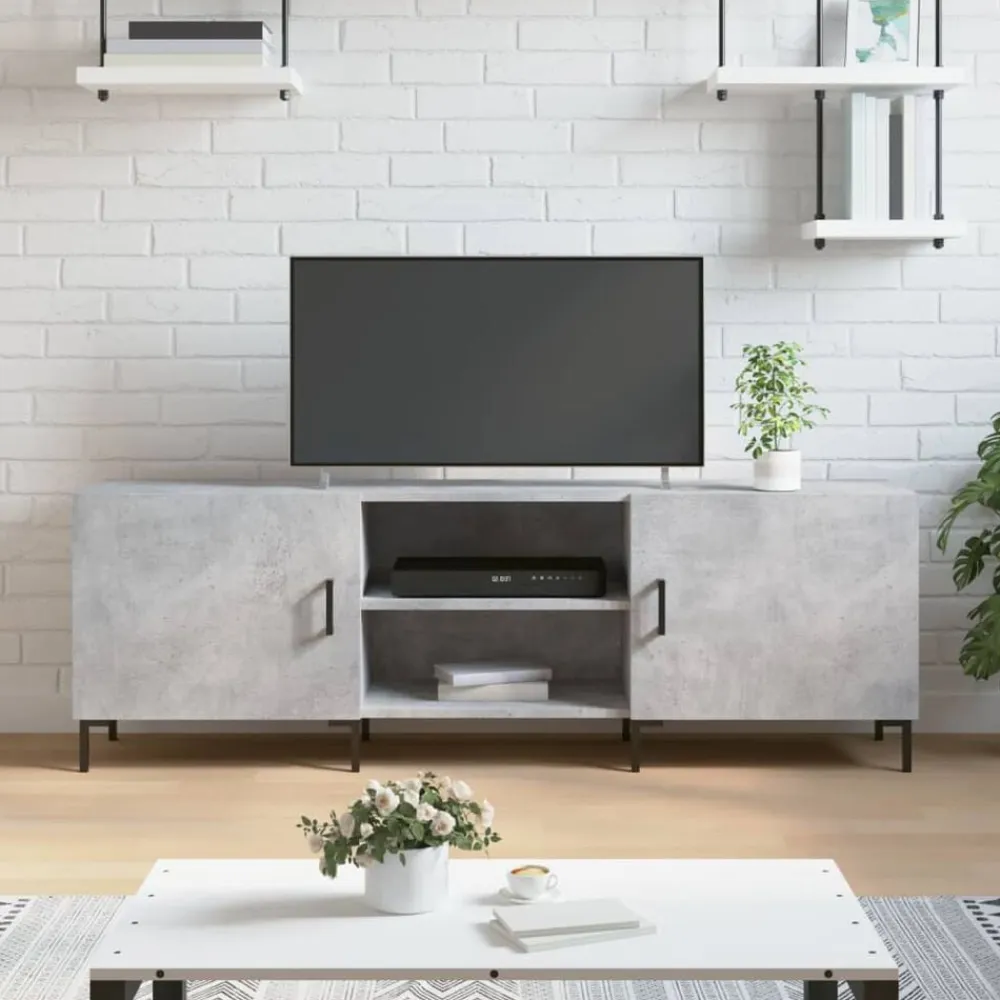 vidaXL Muebles Tv-Mueble de TV madera de ingeniería gris hormigón 150x30x50 cm