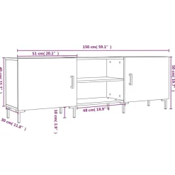 vidaXL Muebles Tv-Mueble de TV madera de ingeniería gris hormigón 150x30x50 cm