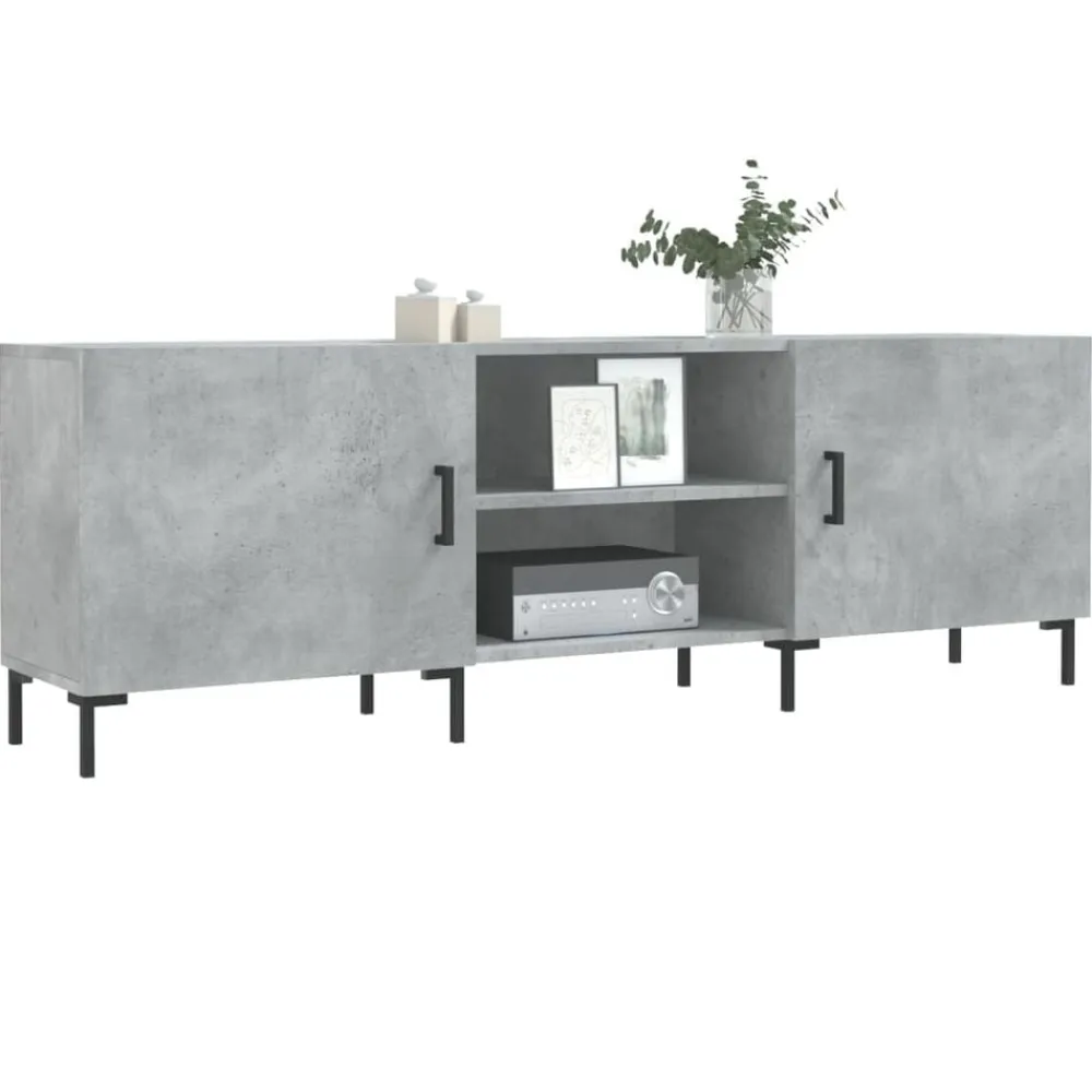 vidaXL Muebles Tv-Mueble de TV madera de ingeniería gris hormigón 150x30x50 cm