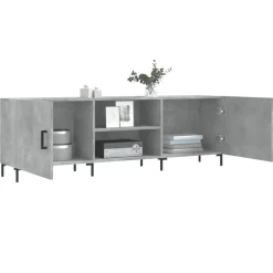vidaXL Muebles Tv-Mueble de TV madera de ingeniería gris hormigón 150x30x50 cm