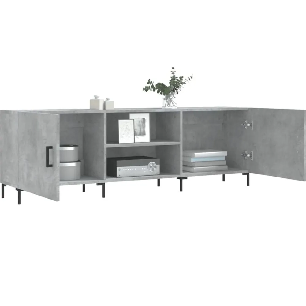 vidaXL Muebles Tv-Mueble de TV madera de ingeniería gris hormigón 150x30x50 cm