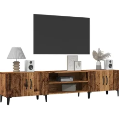 vidaXL Mueble de TV madera ingeniería madera envejecida 180x31,5x40 cm Madera antigua Discount