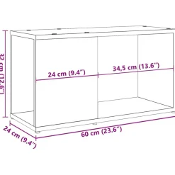 vidaXL Mueble de TV madera de ingeniería 60x24x32 cm Roble artisan